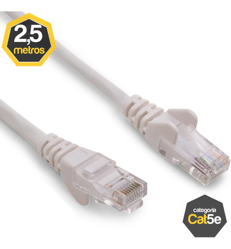 Patch Cord Cat5e Branco 2,50 Metros