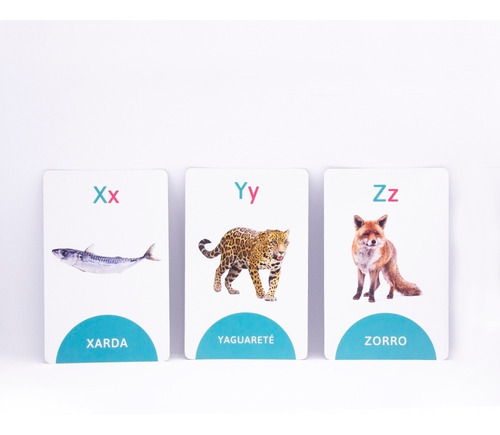 Imagen 10 de 10 de Cartas Didácticas Infantiles Con El Abecedario Y Animales