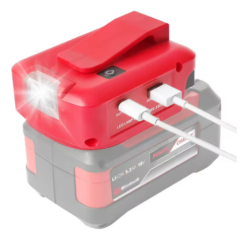 Adaptador Baterias Einhell 18li Led + Tipo C Carga Super