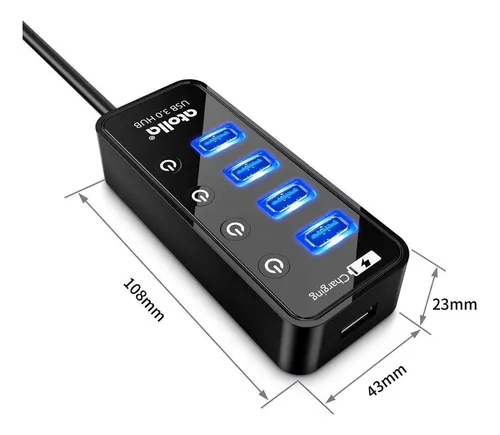 Hub Usb 3.0, Atolla, 4 Puertos, Supervelocidad, Usb 3, Hub S