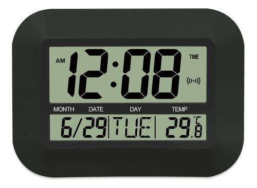 Reloj De Pared Digital Grande Con Termómetro Y Despertador