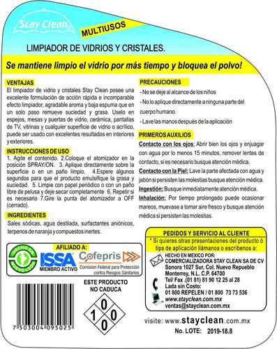 Krystal Clean - Limpiador De Vidrios - Stay Clean - 2 Pack