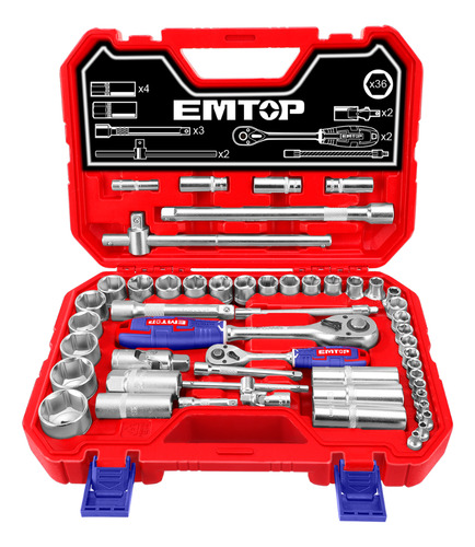 Juego De 36 Tubos De 1/2 1/4 Y Adaptadores Emtop Eskt42511