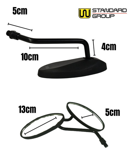 Juego Espejo Moto Option Tunning 10mm Wstd Moto Evolución