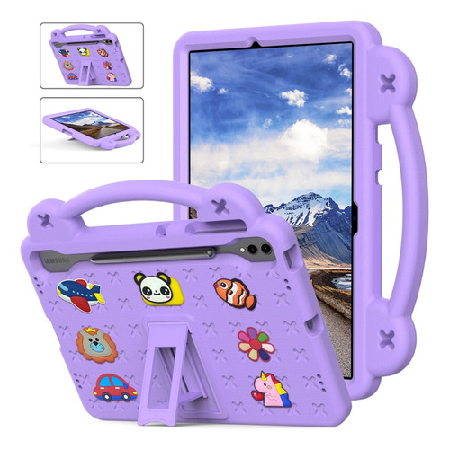 Funda Morada A Prueba De Golpes Para Samsung Galaxy Tab S9+