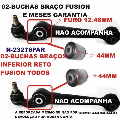 Bucha Braço Suspensão Inferior Dianteiro Reto Ford Fusion 