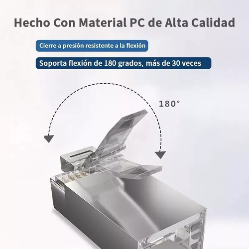 X50 Conector Cat5e Ez Rj45 Funda Metal Blindado Terminal Red