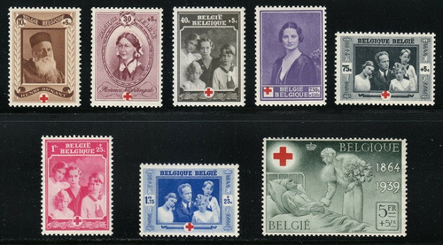 Belgica 1939 Cruz Roja 8 Valores Nuevos Vc 42 Eur