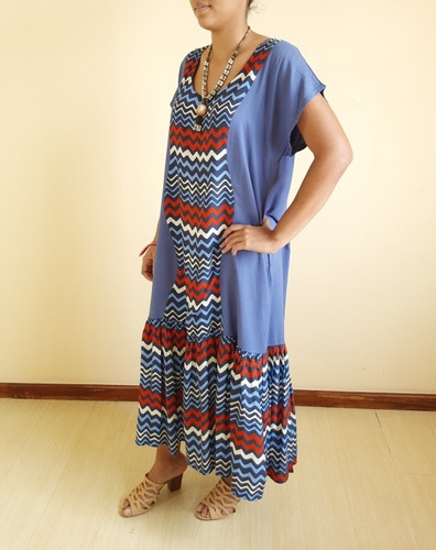 Imagem 4 de 5 de Vestido Feminino Tecido Longo Janeci