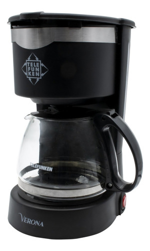 Cafetera Electrica Telefunken Verona Filtro Lavable 0.6lts Color Negro