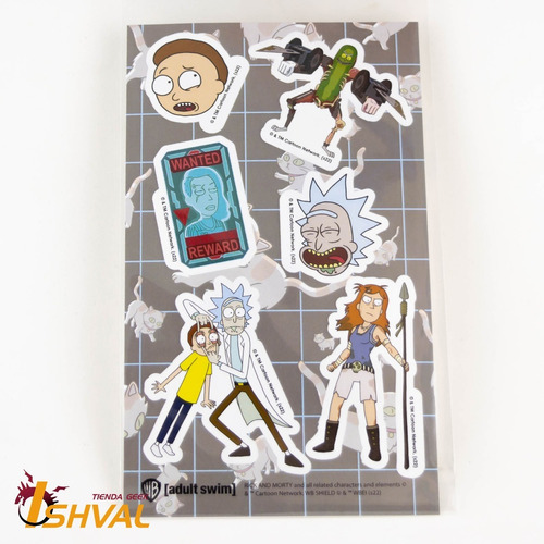 Imagen 4 de 4 de Pack X3 Stickers - Adult Swim - Rick And Morty