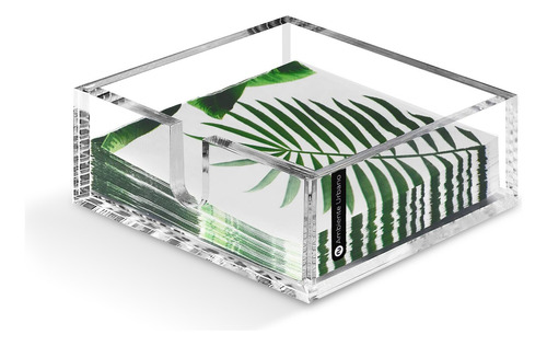 Servilletero Acrilico Cristal Transparente 14cm Cuadrado
