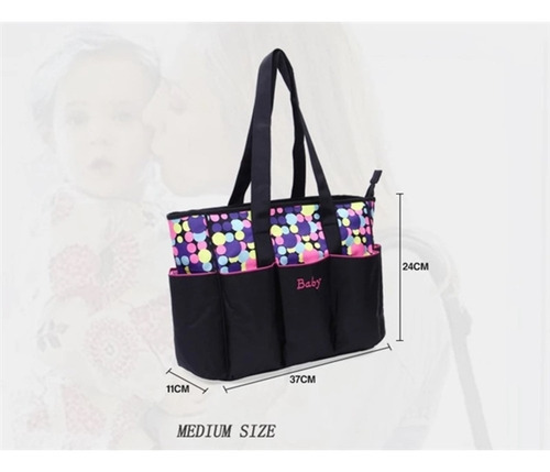 Imagem 4 de 5 de Kit Bolsa Maternidade 5 Em 1 Com Trocador E Porta Mamadeira