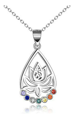Collar - Chakra Necklace 925 Sterling Silver Yoga Lotus Flow