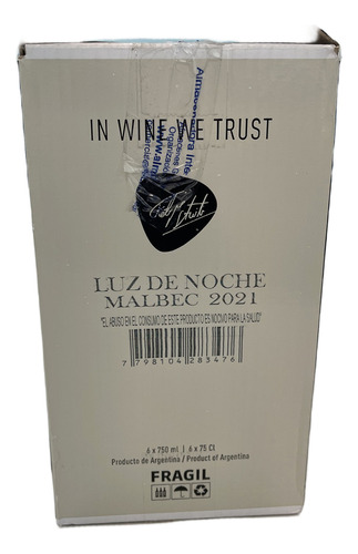 Caja Vino Argentino Malbec Luz De Noche 6 Botellas
