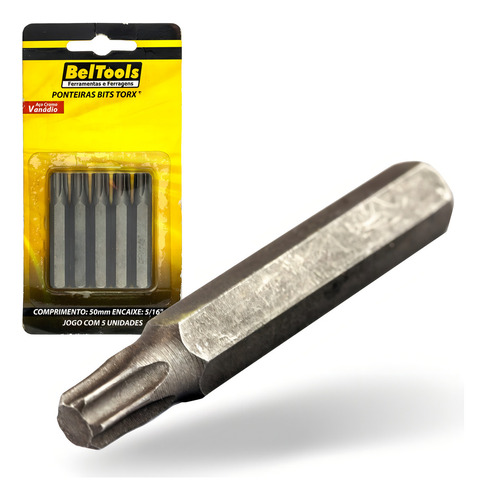 Kit C/ 5 Ponta Bit Torx 50mmx5/16xt30 Beltools
