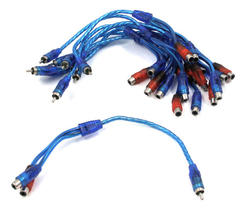 Antrader Paquete De 10 Cables De 1 Macho A 2 Hembras Rca Y C