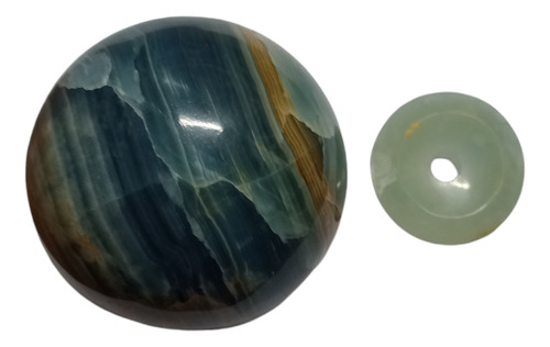 Esfera De Onyx Cielo 6,5 Cm Con Base