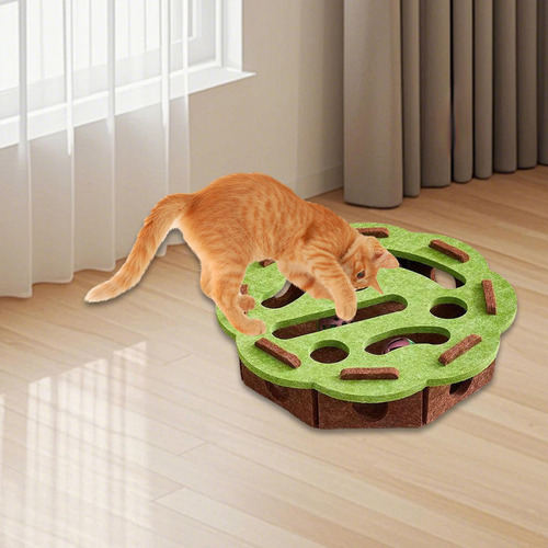 Juguete Rompecabezas Para Gatos Con Bolas De Flor Verde