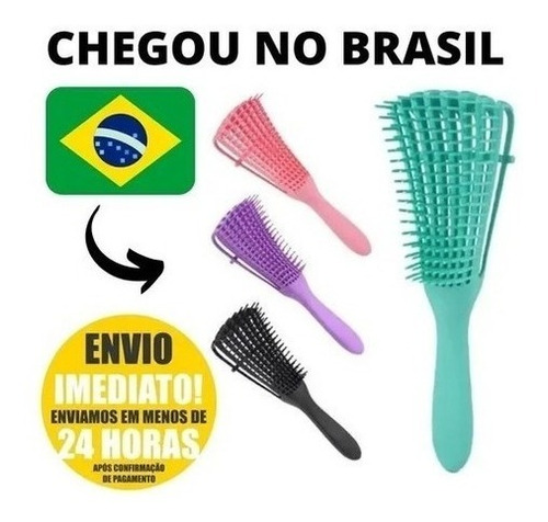 Escova Para Cabelo Cacho Pente Polvo  Pronta Entrega