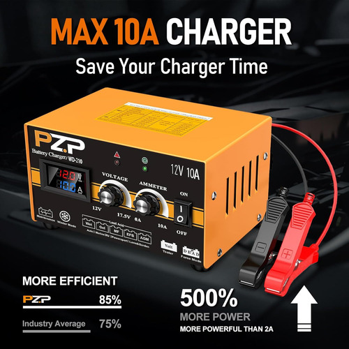 Cargador/mantenedor 12v 0-10a Para Baterías De Auto Con Flot