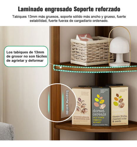 Librería Moderna De Madera Moderno Multifuncional 6 Niveles Marrón