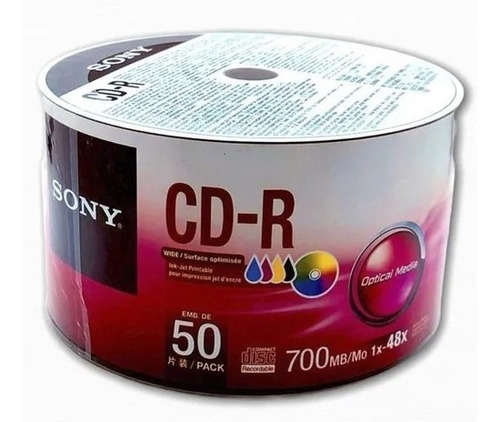 Cono X 50 Discos Cd-r Grabable Imprimible 48x 700mb Sony