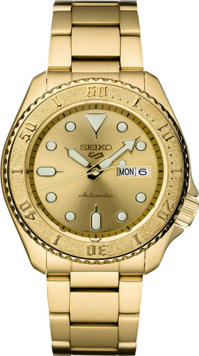 Relógio Seiko Srpe74 5 Sports Automatic Para Homens Dourado