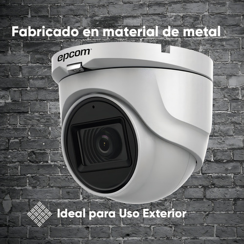 Epcom Kit De 4 Camaras De Seguridad Metalicas Con Microfono Domo 5mp Protección Ip67 Para Uso Exterior + Dvr 4ch Turbohd Con Detección De Movimiento Y Salida De Alarma +3tb Hdd