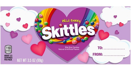 Dulces Skittles Wild Berry Edicion San Valentin 99g American