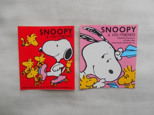 Stickers Snoopy & His Friends, Peanuts Characters, Años 90
