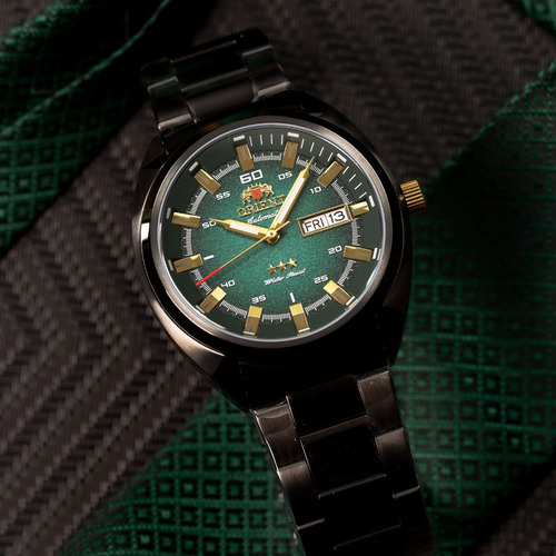 Relógio Orient Automático Nh3yy006 All Black Preto Preto Verde
