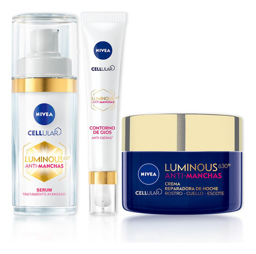 Kit Nivea Luminous Rutina Antimanchas Serum+contorno+noche