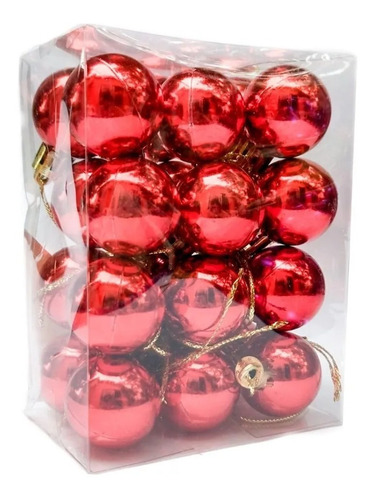 Esferas Arbol Navidad 3cm Rojas Decoración Pack 24 Unidades