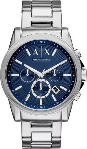 Correa de reloj Armani Exchange Ax2509 para hombre, color plateado