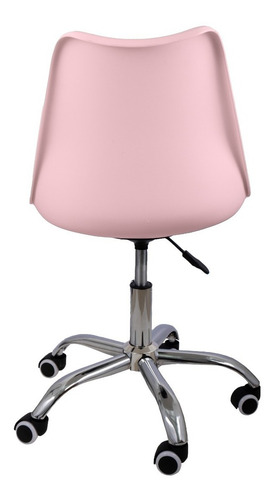 Silla de escritorio InnGroup Tulip con ruedas rosa