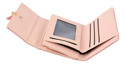 Cartera Corta De Múltiples Ranuras Pu Portátil Para Mujer
