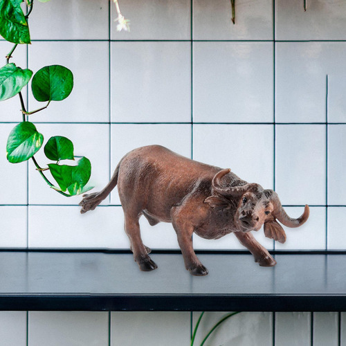 Qianyuu Modelos De Búfalos Animais Estatuetas Escultura