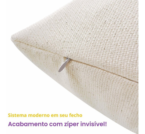 Kit 2 Capas De Almofada Lisa Linho Cru Areia 40x40 Liso