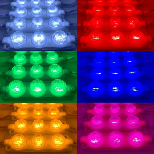 Modulo Led 7519 12v 3 Chips Carteleria Exterior Smd Pack 10 Color De La Luz Blanco Frío