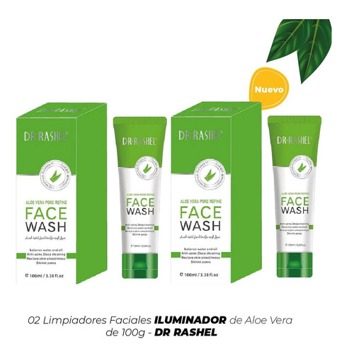 02 Limpiadores Faciales Iluminador De 100g De Aloe Vera