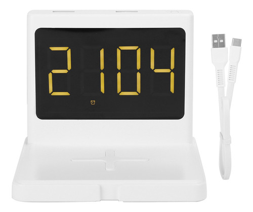 Imagen 3 de 10 de Smart Alarma Reloj Inalámbrico Teléfono Cargador Rápido Qi
