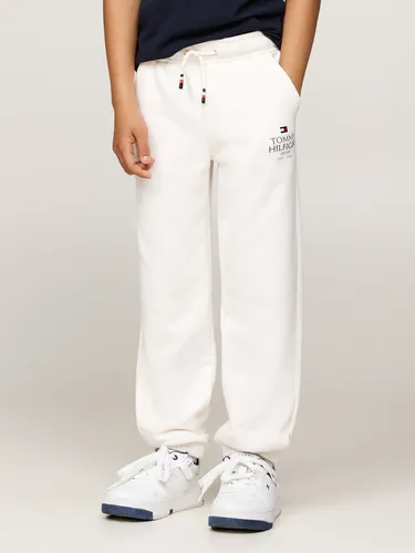 Joggers Blanco Con Logo Gráfico Tommy Hilfiger