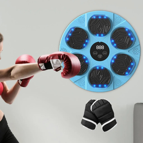 Máquina De Boxeo, Almohadilla De Boxeo Azul Con Guantes
