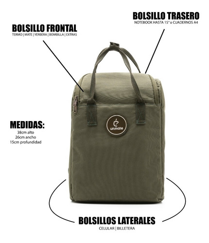Mochila Matera Para Notebook - Militar