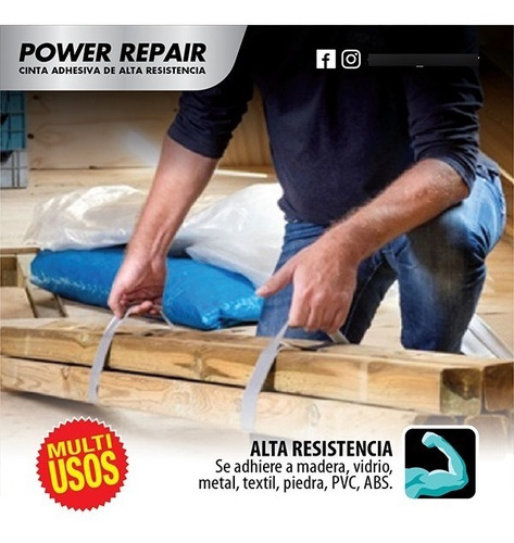 Imagen 3 de 5 de Cinta De Reparacion Ducto Gris Extra Fuerte Bison