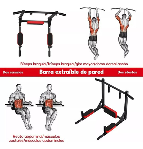 Barra Multifuncional Push Up 8 En 1 Para Pared En Acero