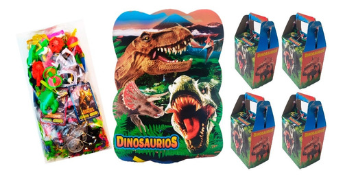 Kit Piñata Dinosaurios Relleno Seleccionado Y Cajas Sorpresa