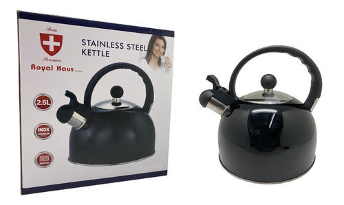 Imagen 2 de 5 de Tetera Silbadora Acero Inoxidable 2.5 Lt Cocina Royal Haus