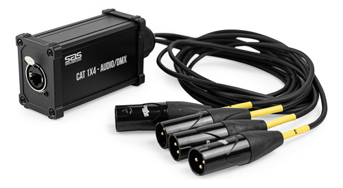 Medusa Sas Cat 1x4 Montada Com 4 Xlr Linha Macho Rj45
